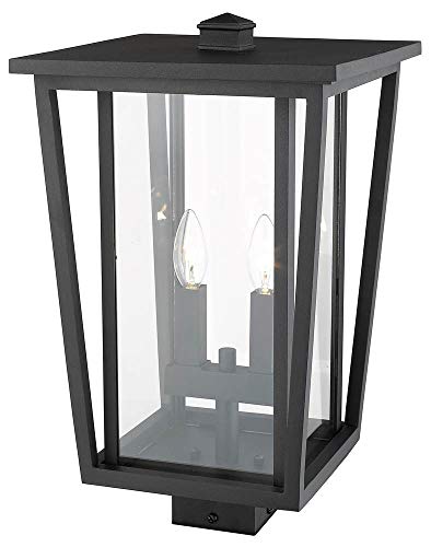 Z-Lite 2 Light Outdoor Post Mount Fixture 571PHBS-BK