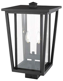 Z-Lite 2 Light Outdoor Post Mount Fixture 571PHBS-BK