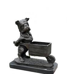 FENGSHUI-CAISHEN Pure Copper Dog Statue Gray