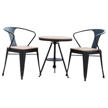 Balcony Table and Chair Set Modern Outdoor Balcony Small Table And Chair Set Leisure Table Garden Dinning Table Set Household Waterproof Outdoor Furniture Bistro Table Set ( Color : Black table-2 chai
