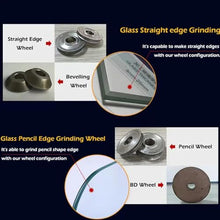 Vdniduir 800W Portable Small Glass Edger, Electric Glass Edging Machine,Straight Round Bevel Polish Machine, for Plane, Curve