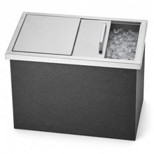 Bario Stainless Steel Drop in Ice Chest 22 x 17 x 12 in, Built-in Ice Cooler with Sliding Cover and Drain for Outdoor Kitchen Bar