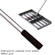 Aikimfuly Garden Lawn Level, Lawn Leveling Rake, with 43 Inch Handle, Heavy Duty Stainless Steel Large Capacity Lawn Leveling Tool Golf Equipment