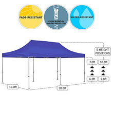 Vispronet 10x20 Pop Up Canopy Tent Blue