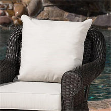 Noble House Amaya Outdoor Dark Brown Wicker Swivel Rocking Chair Set with Beige Cushions (Set of 2)