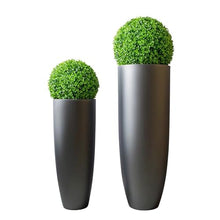 DCYEQRQ Flower Pots Fiberglass Round Silver Gray Floor Vase Simple Modern Home Soft Decorations Flower Arrangement Plant Containers