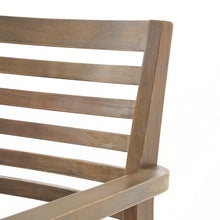 Christopher Knight Home Atlantic Outdoor Acacia Wood and Iron 9 Piece Dining Set Gray Black Dark Gray
