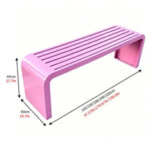 U-Shaped Wrought Iron Outdoor Bench,One Piece Seamless Bending Frame