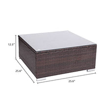 DUYHBAWRS 3 Pieces Patio PE Wicker Rattan Sofa Set Furniture