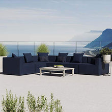 Modway EEI-4385-NAV Saybrook Patio Upholstered 6-Piece Sectional Sofa in Navy