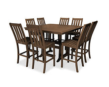 Polywood Vineyard 9-Piece Nautical Trestle Bar Set (Teak)