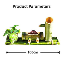 GenSDH Natural Bamboo Fountain with Pump, Water Features Outdoor Patio, Bamboo Water Fountains, Garden Fountains Outdoor, for Indoor Pond Fish Tanks Flower Pots, 100Cm,100cm