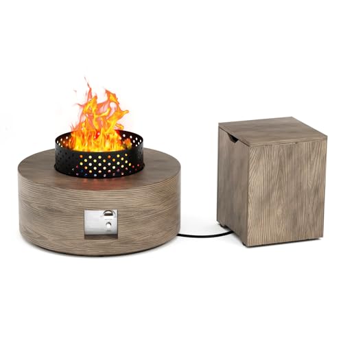 2-Piece 30" Propane Fire Pit Table for Outside Patio with Hidden Tank Table