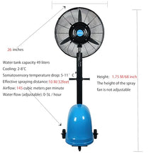 Rong Tian X Patio misting fan, outdoor commercial use, carnival venue, farming facility, greenhouse, etc. for physical cooling. 26-inch, 260W. (260W-26 inches)
