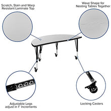 Flash Furniture Emmy Mobile Circle Wave Activity Table Set with Student Stack Chairs Grey