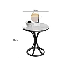Couch End Table Rock Slab Side Table Living Room Rock Slab Small Coffee Table Sofa Corner Table Simple Movable Balcony Small Round Table Side Cabinet Corner Tables for Living Room(B,70cm)