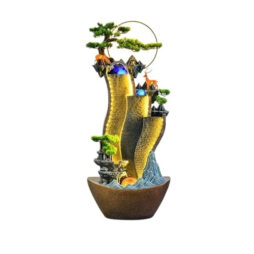 Outdoor Water Fountain Creative Rockery Water Curtain Wall, Floor Circulating Water Ornaments, Living Room Courtyard Fountain Landscape Outdoor Fountain (Size : M)