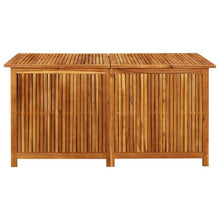 KGPWRCVD Solid Acacia Wood Patio Storage Box 59.1x31.5x29.5 Inches, Outdoor Garden Storage Box with Waterproof Zippered Bag and Gas-Lift Lid, Bench and Side Table