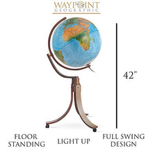Waypoint Geographic Emily 20” Illuminated Decorative Globe Blue Ocean Styling