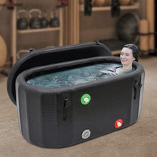 BOBKALATG Inflatable Ice Bath Tub for Muscle Relief – 370L Capacity, Black, 3in Lid, Stay-Secure Buckles – for Home, Gym, Outdoor, Travel – Athletes & Fitness Enthusiasts