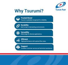 Tsurumi Pump 2PN 1/5HP, 115V, Submersible Pond & Waterfall Pump, Stainless Steel, 85GPM, 2" Discharge