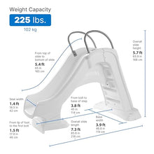 Step2 Vero Pool Slide, Outdoor/Indoor Waterproof Patio Furniture, Non-Slip Steps, Hose Attachment, Made of Durable Plastic, 4 Feet, White