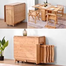 UWYTGF Modern 5 Piece Wooden Dining Table Set for Small Space Apartment,A