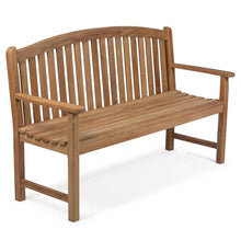 TITAN GREAT OUTDOORS Ash & Ember Solstice 5 FT Grade A Teak Outdoor Bench, Weather-Resistant Patio Bench with Bow Back Design, Contoured Seat, Porch & Garden Seating for 2