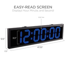 Ivation Large Outdoor Waterproof Digital Clock w/Big Display & Timer, 48"