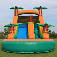 awesmflate Commercial Inflatable Water Slide for Kids Adults, 21FT Big Backyard Waterslide Tropical Outdoor Slide Park with Water Pool - Blue/Green/Orange
