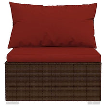 KPOUTRFG 14-Piece Modular Outdoor Seating Set with Removable Cushions, Brown Garden Lounge Set for Patio and Backyard