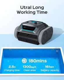 Cordless Robotic Pool Vacuum Cleaner with APP Control, 200-Min Runtime, Smart Path Planning, Wall Climbing, Pool Cleaner Robotic for Inground Pools up to 2200 sq ft