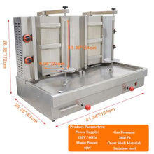 WYDDDARY Commercial Gas Shawarma Grill Machine 2800Pa 2-Station Auto-rotate