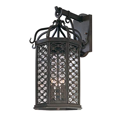 Troy Lighting Los Olivos 20.5"H 3-Light Outdoor Wall Lantern - Old Iron Finish with Clear Seeded Glass