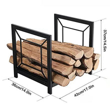 WXPWAMZ Fireplace Log Holder- 17 Inch Small Firewood Rack Indoor, Indoor Outdoor Wood Rack to Store Logs, Patio Firewood Storage Holder for Fireplace Pit