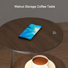 TQQEPOOL End Table with Lamp,Floor Lamp with Table Attached,Rustic Bedside Nightstand with Drawer and Wireless Charging for Bedroom,Living Room (Color : C, Size : 60 * 36cm)