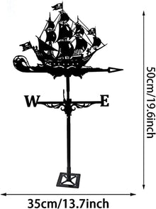 Weathervane Metal for roof Garden Yard Weathervane Weathercock Wind Direction Retro Sailing Boat Fishing Boat Ship Shape Weather Vane Creative Home Decor Ornament Gift for Farm Yard Garden