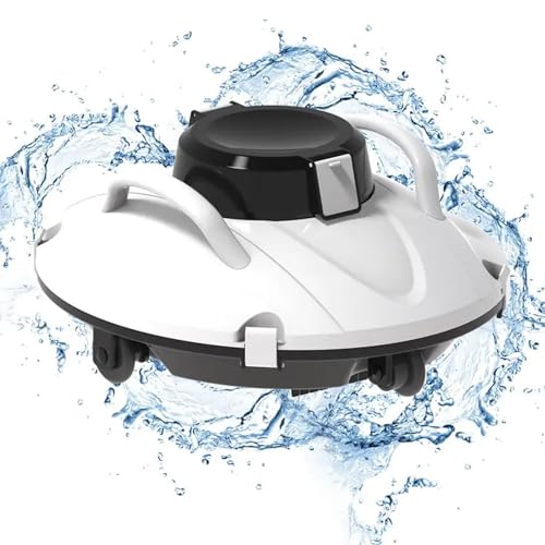 CHANGLKJ Cordless Pool Vacuum, Robotic Pool Cleaner with 200μm Fine Filter and Intelligent Navigation System, 3H Fast Charging and 180mins Runtime, for Above/In-Ground Pools Up to 1000 Sq.Ft