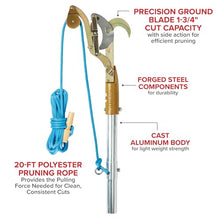Jameson 16 ft Telescoping Pole Pruner & Saw Kit, Aluminum Extension Pole 85–192 in, Includes 1.25 in Tree Pruner & 13 in Tri-Cut Pole Saw, Double Lock System