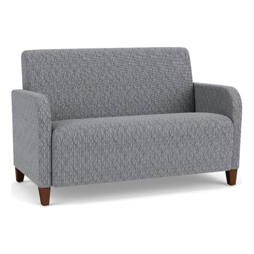 Lesro Siena Lounge Loveseat with Walnut Wood Legs Adler Graphite Gray