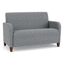 Lesro Siena Lounge Loveseat with Walnut Wood Legs Adler Graphite Gray