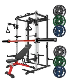 EonfitOmni Power Rack with Pulley System Home Gym Pack Black