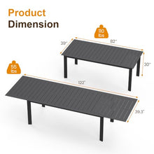 RoyalCraft 122" Expandable Aluminum Patio Outdoor Dining Table