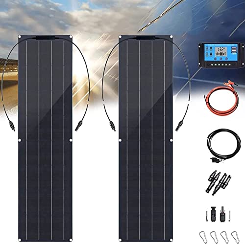 CFDZCP High Efficiency 2 * 200W Solar Panels Kit, 400W Portable Solar Panel PV Module Solar Power System for Motorhome, Shed, Campervan, Caravan and Boat