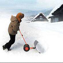 Snow Shovel Rolling Snow Shovel Pusher with Rubber Wheels |Heavy Rolling Snow Pusher with Adjustable Height Handle Snow Pusher
