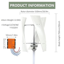 12V 24V 48V Windmill Wind Turbine Generator with MPPT Controller, 10000W Portable Vertical Helix Wind Power Turbine G enerator, 3 Blade W ind Generator Kit or Home Energy Supplementation,48V