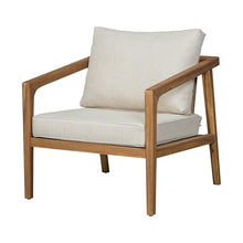 Christopher Knight Home Set of 2 Leland Patio Furniture Acacia Wood Club Chairs, Outdoor Lounge Chair, Relaxing Armchair/Accent Chair, Removable Cushion, Deep Seating, Sturdy Construction, Teak+Beige
