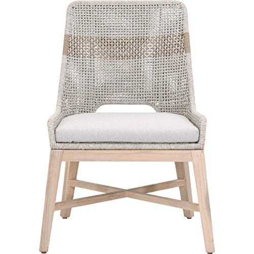 Star International Furniture Woven Fabric Outdoor Dining Chair Set of 2 White