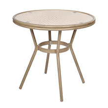 EMMA + OLIVER Colmar Indoor/Outdoor Bistro Set Natural & White Rattan with Light Natural Frame