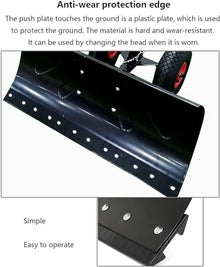 Efficient Snow Shovel w/Wheels Snow Shovel with Wheels for Driveway Doorway, Heavy Duty Efficient Rolling Snow Plow for Snow Removal,Adjustable Handle